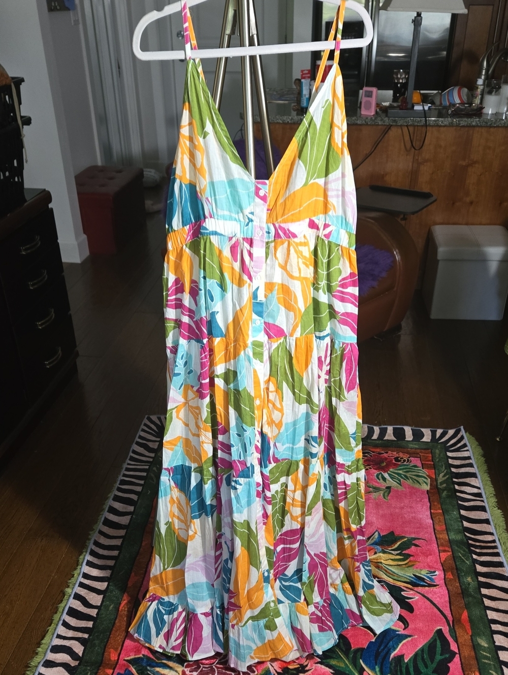 Floral Multi-Color One Piece Dress - Lightweight Summer Sundress